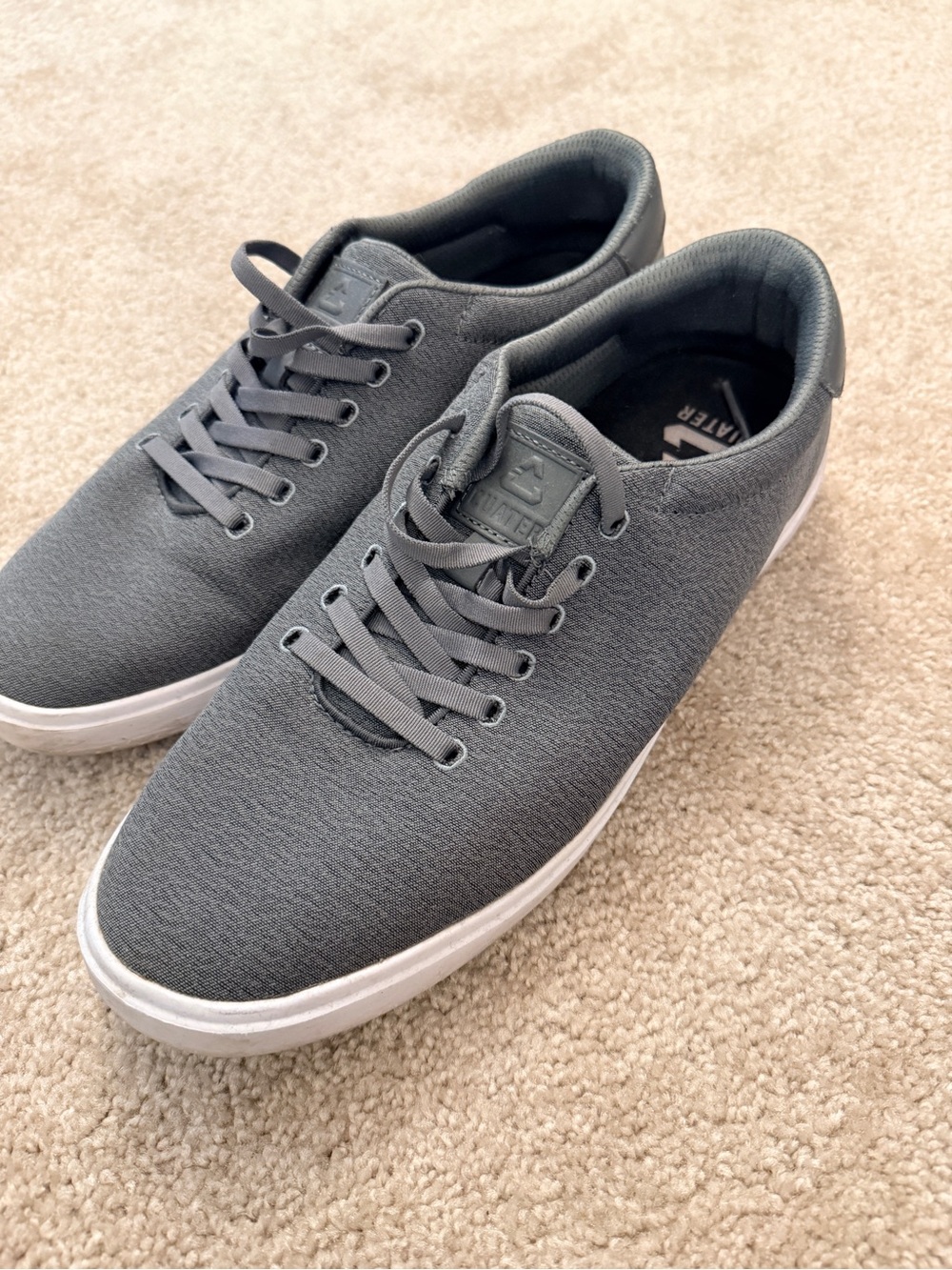 Men's Gray Casual Lace-Up Sneakers with White Sole